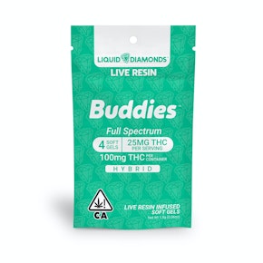 BUDDIES | FULL SPECTRUM HYBRID CAPSULES | 100MG 4PK SOFT GELS