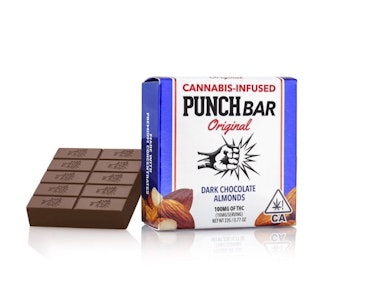 DARK CHOCOLATE ALMONDS ORIGINAL PUNCHBAR | 100MG CHOCOLATE | PUNCH